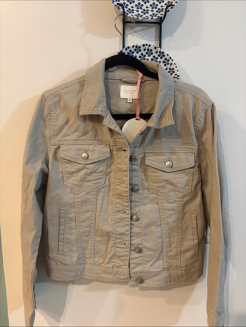 NWT CURVE APPEAL TAN COLORED DENIM JACKET